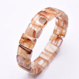 Vintage Rectangular Yellow Inclusion Quartz Handmade Bracelet