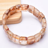 Vintage Rectangular Yellow Inclusion Quartz Handmade Bracelet