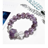 Pure and Strong Energy Bracelet with Amethyst and Clear Crystal