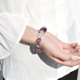 Pure and Strong Energy Bracelet with Amethyst and Clear Crystal