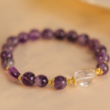 Soul's Eye Natural Uruguayan Amethyst and Clear Quartz Crystal Bracelet