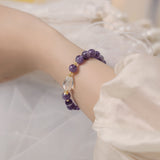 Soul's Eye Natural Uruguayan Amethyst and Clear Quartz Crystal Bracelet