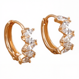 Zircon-Embellished Hoop Earrings